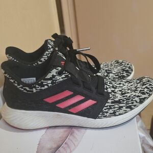 Adidas Kids Black and Pink Patterned Sneakers